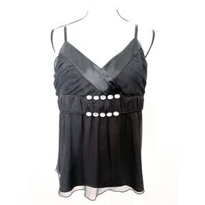 Spenser Jeremy Black 100% Silk Spaghetti Strap Top - Size XL